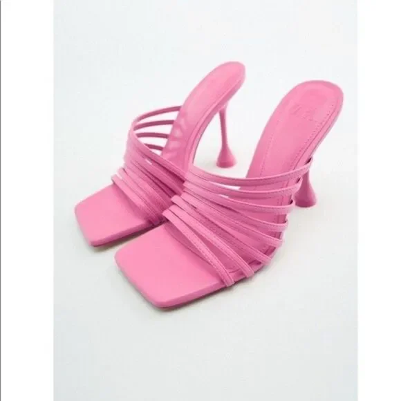 ZARA HIGH HEELED STRAPPY SANDALS - Picture 6 of 11